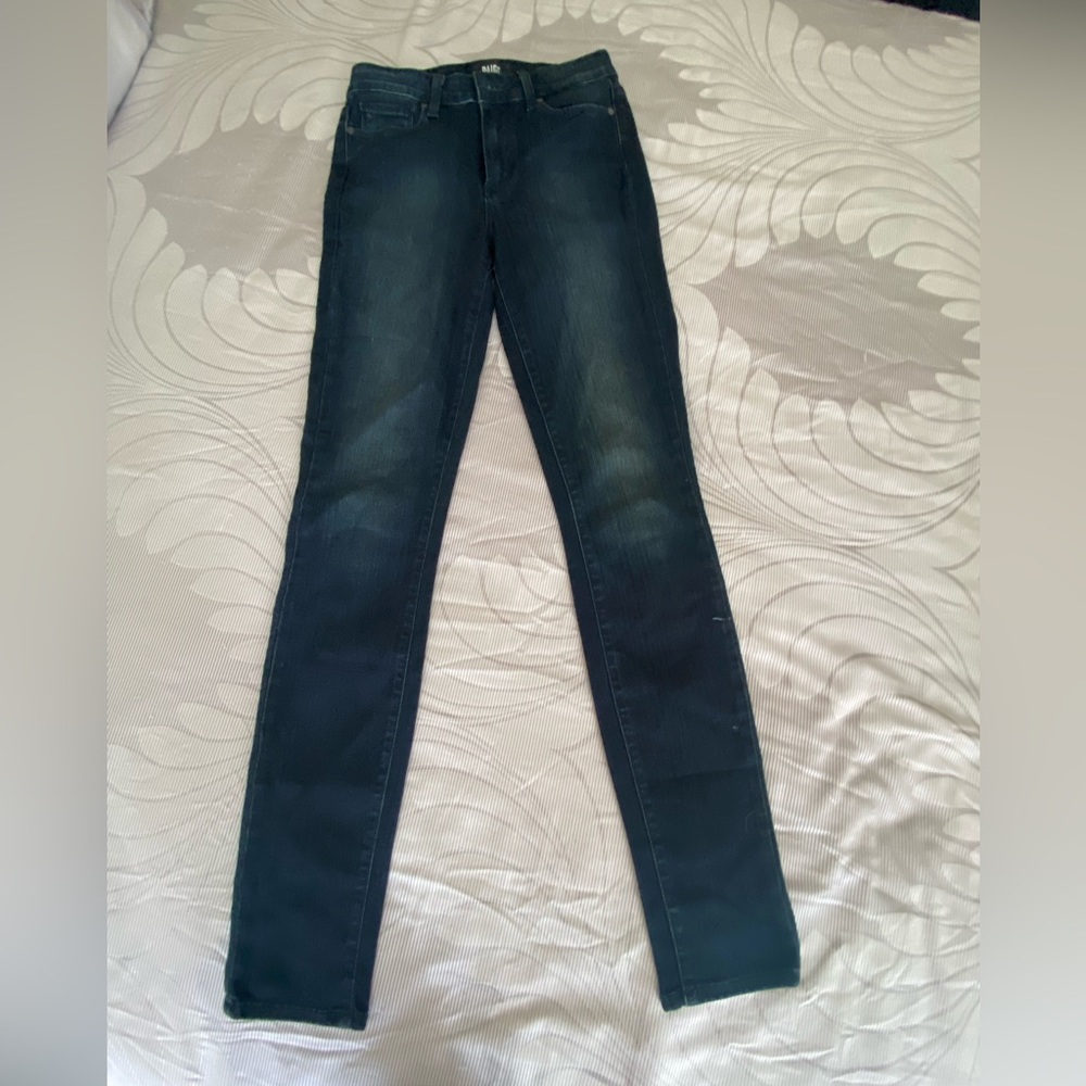 Paige skinny jeans size 25 soft stretchy dark blue